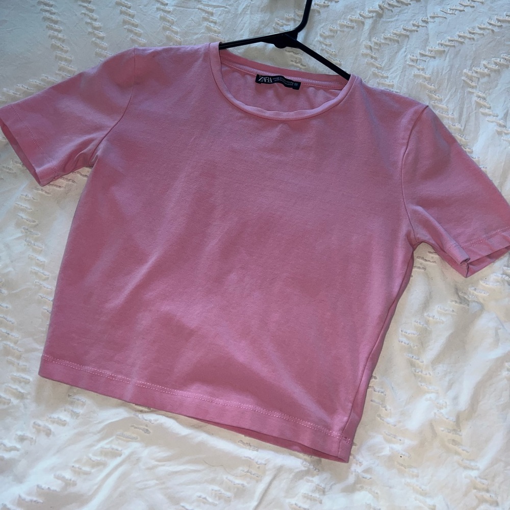 ZARA Bubblegum Pink Crop Top (XS)